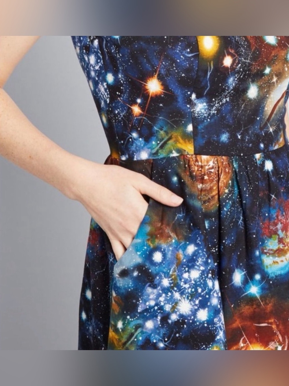 ModCloth Nebula The Way I Galaxy It Dress XL like new outer space Ms Frizzle - Picture 3 of 9